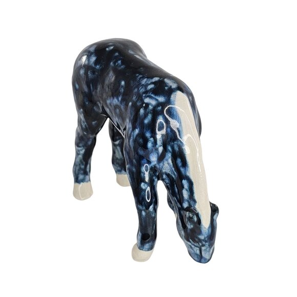 Vintage Dorothy Kindell Foal Horse Figurine Blue Grazing Rare - Picture 5 of 10